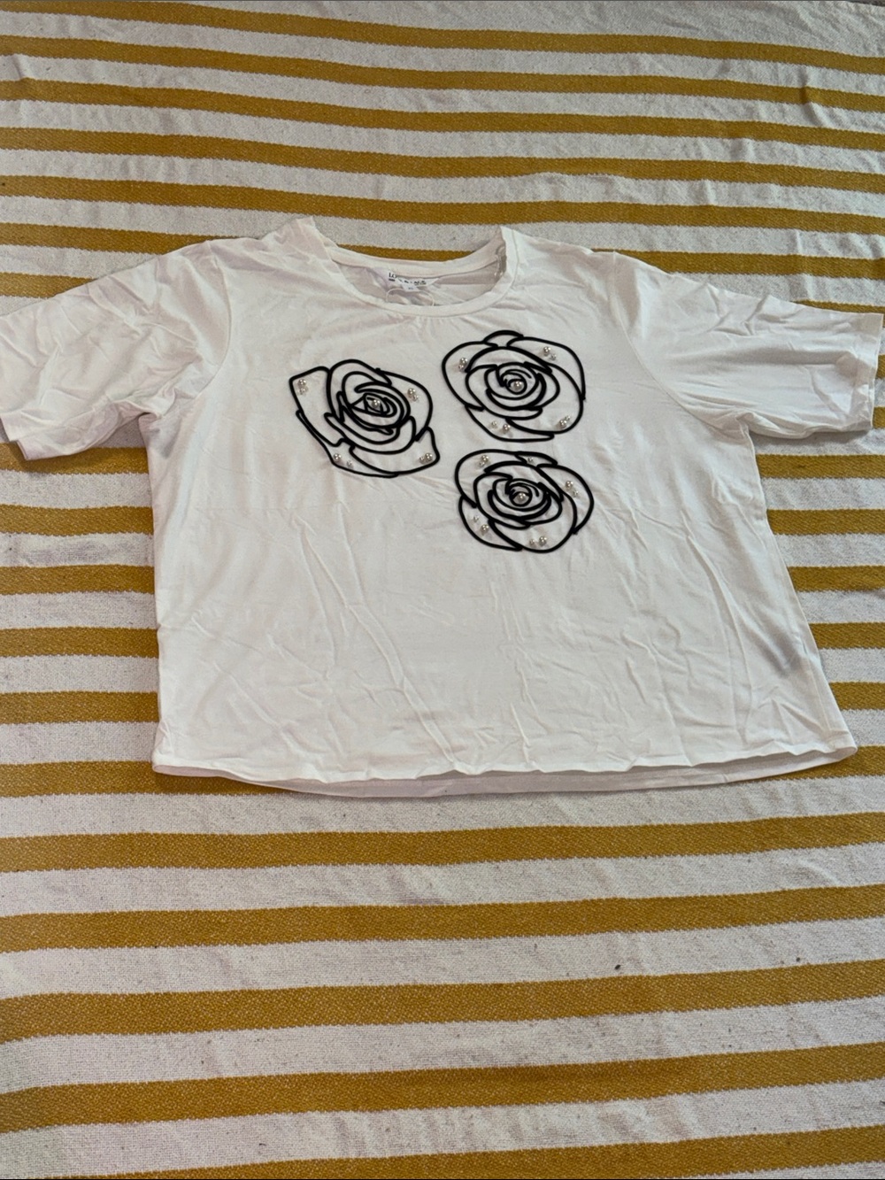 Women’s Short Sleeve Rose Embossed Tee